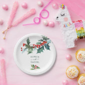 Holiday Holly Borden voor kerstbruiloft Papieren Bordje (Feest)