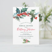 Holiday Holly Bridal Shower Kaart (Staand voorkant)