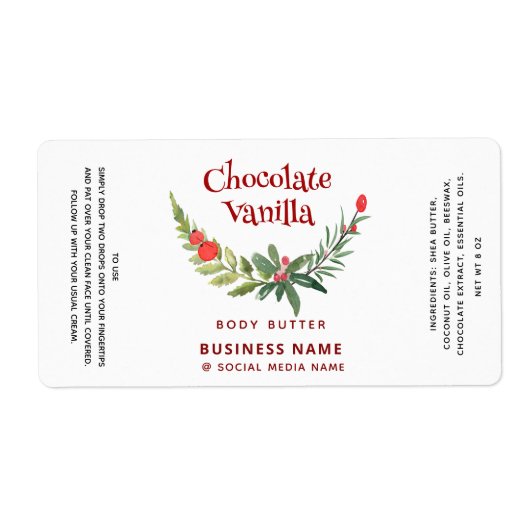 Holiday holly brunch typografie product etiket (Voorkant)