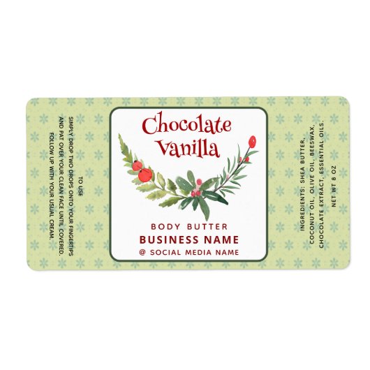 Holiday holly brunch typografie product label (Voorkant)