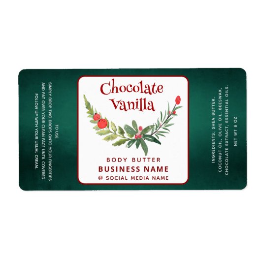 Holiday holly brunch typografie product label (Voorkant)