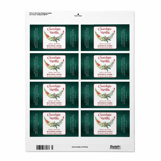 Holiday holly brunch typografie product label (Full Sheet)