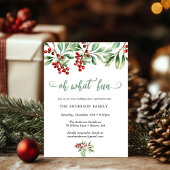 Holiday Holly Christmas Party Invitation Kaart