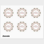 Holiday Holly Circle Mandala Kerstlegant Ronde Sticker (Vel)