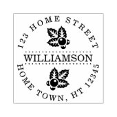 Holiday Holly Circular Return Address Rubberstempel (Afrduk)