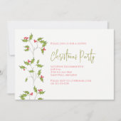 Holiday Holly Editable Invitation Kaart (Voorkant)