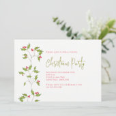 Holiday Holly Editable Invitation Kaart (Staand voorkant)