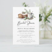 Holiday Holly en Pine Bridal Shower Invitation Kaart (Staand voorkant)