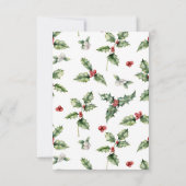 Holiday Holly en Pine Bridal Shower Invitation Kaart (Achterkant)