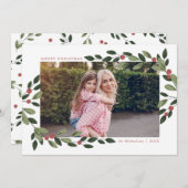 Holiday Holly-fotokaart Kaart (Voorkant / Achterkant)