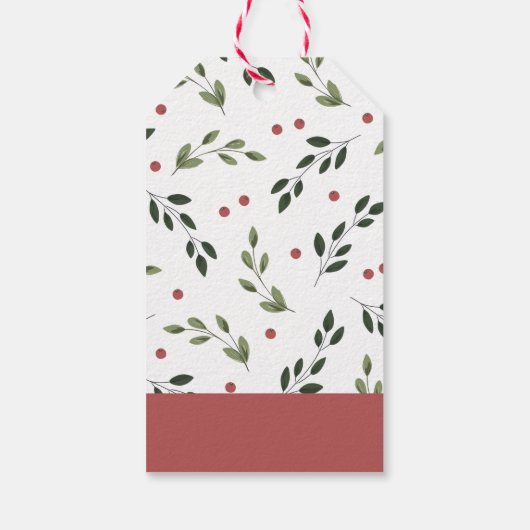 Holiday Holly Gift Label Cadeaulabel (Achterkant)