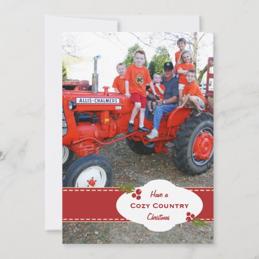 Holiday Holly Jolly Ribbon Card Feestdagenkaart (Voorkant)