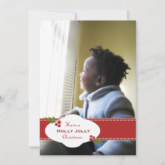 Holiday Holly Jolly Ribbon Card Feestdagenkaart