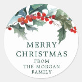 Holiday Holly Kerst sticker (Voorkant)