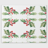 Holiday Holly kerstcadeautje Cadeaupapier (Vlak)