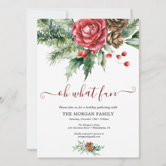 Holiday Holly Kerstfeest Feestdagenkaart (Voorkant)