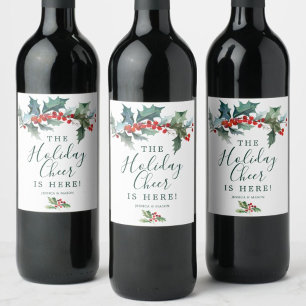 Holiday Holly Kerstwijn Etiket