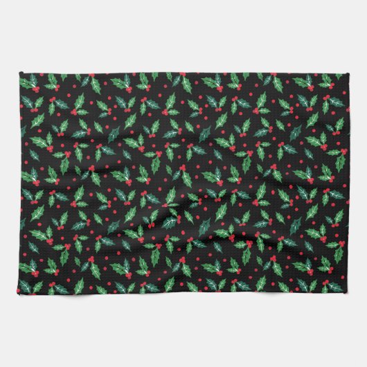 Holiday Holly Kitchen Towel Theedoek (Horizontaal)