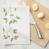 Holiday Holly Kitchen Towel Theedoek (Quarter Fold)