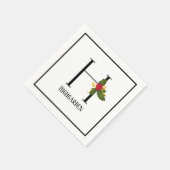 Holiday Holly Monogram Letter H Gepersonaliseerd p Servet (Hoek)