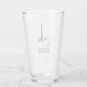 Holiday Holly Monogram Letter J Gepersonaliseerd B Glas (Achterkant)