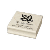 Holiday Holly Motif Familienaam Return Address Rubberstempel (Stempel)