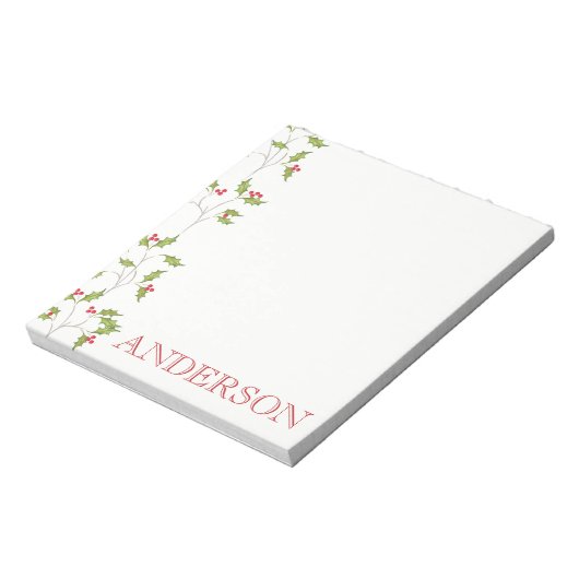 Holiday Holly Note Pad Notitieblok (Linkerzijde)