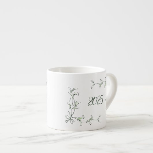 Holiday Holly Personalized Mug Espresso Kop (Voorkant rechts)