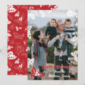 Holiday Holly | Platte fotokaart voor feestdagen Feestdagenkaart (Voorkant / Achterkant)