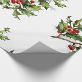 Holiday Holly Retro Style Cadeau Cadeaupapier (Hoek)