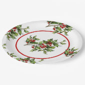 Holiday Holly Retro Style Gift Papieren Bordje (Gekanteld)