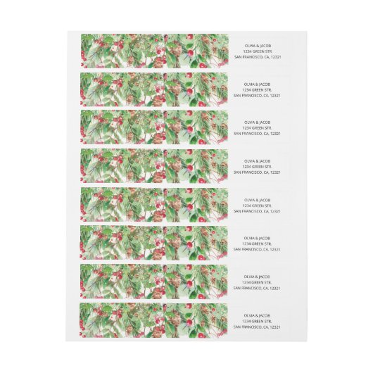 Holiday Holly Return Address Label (Vel)