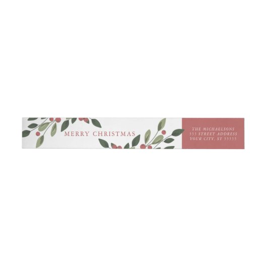 Holiday Holly Return Address Label (Individueel)