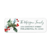 Holiday Holly Return Address Labels (Voorkant)