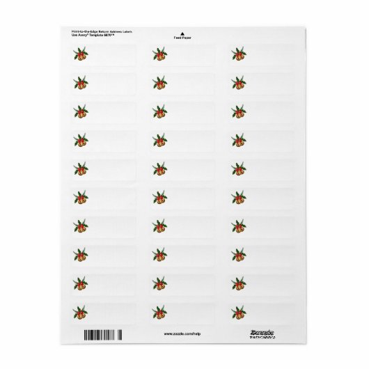 Holiday Holly Return Address Labels (Full Sheet)