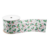 Holiday Holly Rib Satijnen Lint (Spoel)