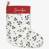 Holiday Holly Stocking Grote Kerstsok (Voorkant)