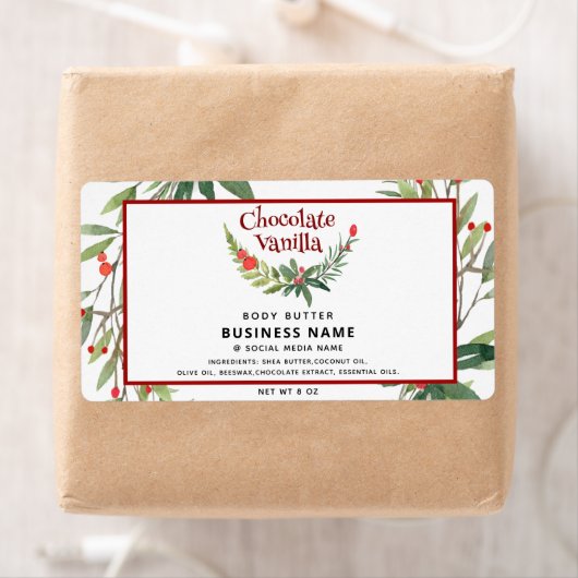Holiday holly tak modern typografieproduct etiket (Insitu)