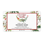 Holiday holly tak modern typografieproduct etiket (Voorkant)