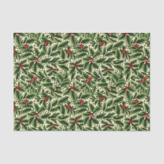 Holiday Holly Tissue Paper Tissue Paper Tissuepapier (Voorkant)