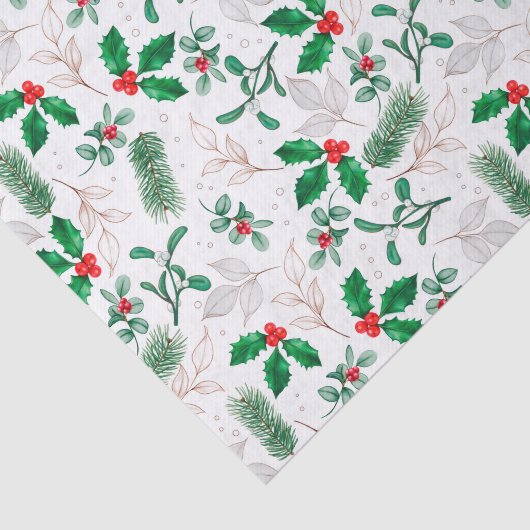 Holiday Holly Tissue Paper Tissue Paper Tissuepapier (Detail)