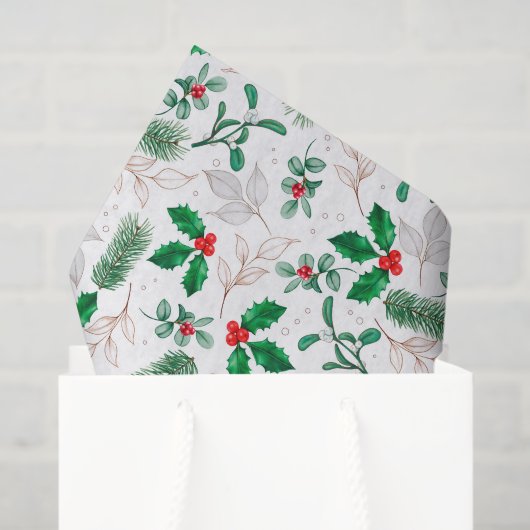 Holiday Holly Tissue Paper Tissue Paper Tissuepapier (Cadeauzakje)
