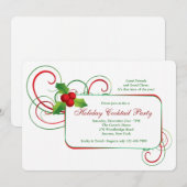 Holiday Holly Uitnodiging (Voorkant / Achterkant)