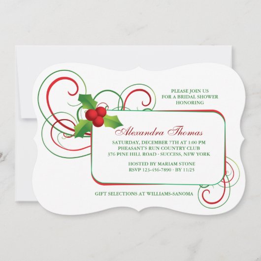 Holiday Holly Uitnodiging (Voorkant)