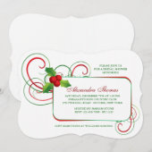 Holiday Holly Uitnodiging (Voorkant / Achterkant)