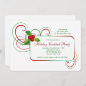 Holiday Holly Uitnodiging (Voorkant / Achterkant)