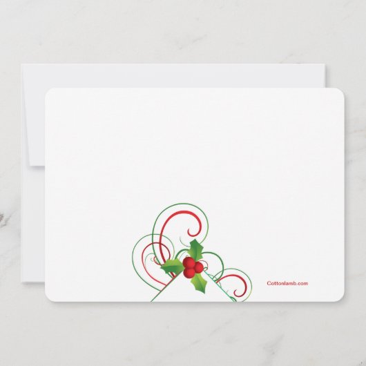 Holiday Holly Uitnodiging (Achterkant)