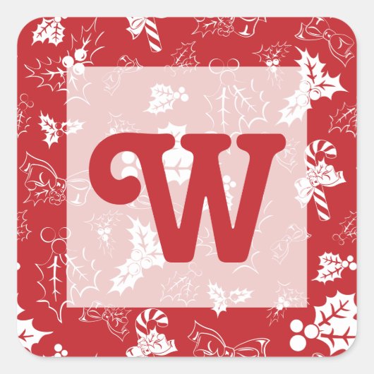 Holiday Holly | Vakantiemonogram Sticker (Voorkant)
