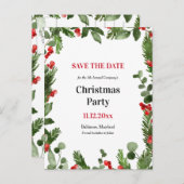 Holiday Holly verlaat kerstfeest om de datum te re Aankondigingskaart (Voorkant / Achterkant)