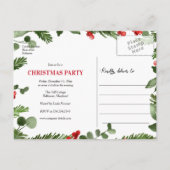 Holiday Holly verlaat kerstfeest om de datum te re Aankondigingskaart (Achterkant)